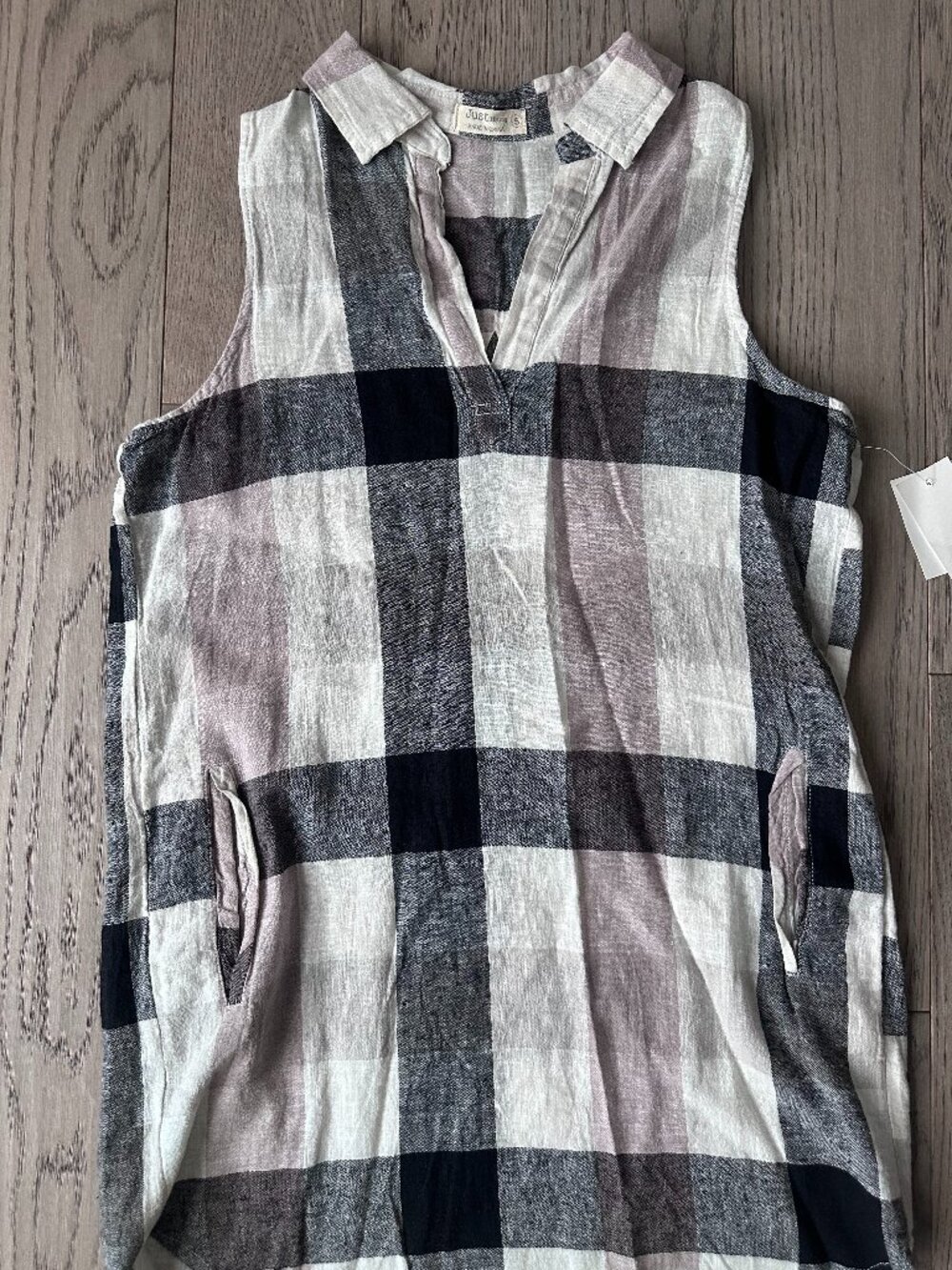 NWT Just Living Plaid Sleeveless Tunic Dress - Size S